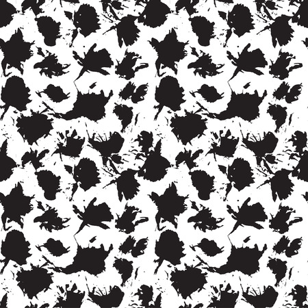 Hand drawn seamless pattern with ink printsのイラスト素材