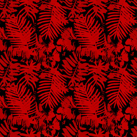 Seamless pattern with different red leafsのイラスト素材