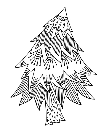 Hand drawn isolated abstract Christmas Treeのイラスト素材
