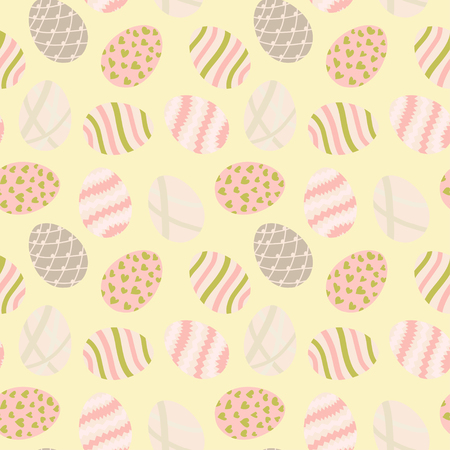 Seamless background with different simlpe Easter eggs.のイラスト素材