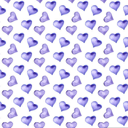 Watercolor Lavender seamless pattern on white background. Hand drawn, botanic deign paperの写真素材
