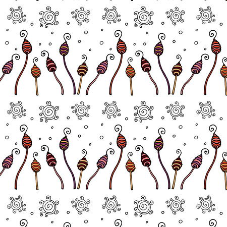 Hand drawn flower pattern. Elegant floral background for cards, invitation, pattern fills, web pages elements, wallpaper, gift paper, fabric print, curtains.のイラスト素材