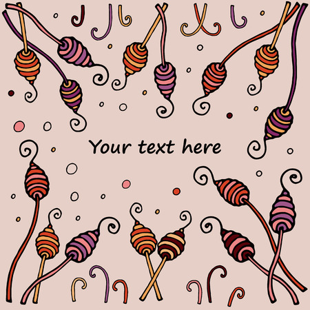 Frame from abstract elements of a zen tangle with the place for your text. Elegant floral frame for cards, invitation, pattern fills, web pages elements, wallpaper, gift paper, fabric printのイラスト素材