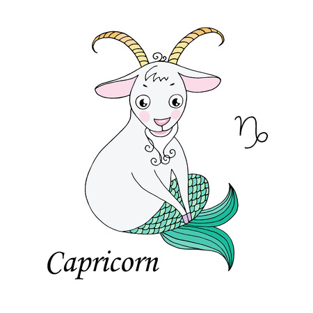 Capricorn zodiac sign on white background.のイラスト素材