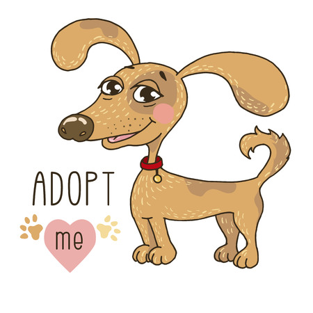 Cute dog , Adopt meのイラスト素材