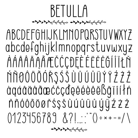 Betulla - modern rounded grotesque fontのイラスト素材