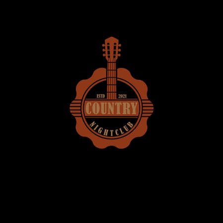 Country Nightclub Emblem Logo applied for western vintage retro salon bar.のイラスト素材