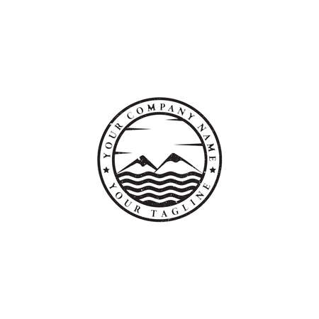 Vintage Black and White Adventure Logo applied for outdoor and activity Company Logo.のイラスト素材