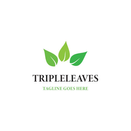 Simple Modern Triangle with Leaf logo applied for beauty and spa logo design inspiration.のイラスト素材