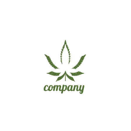 Pot Cannabis Leaf Marijuana Hemp Star applied for CBD THC company logo design.のイラスト素材