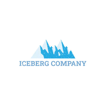 Floating Ice Mountain or Iceberg applied for company logo design.のイラスト素材