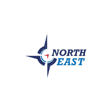 Vintage North East Logo applied for company logo design inspiration.のイラスト素材