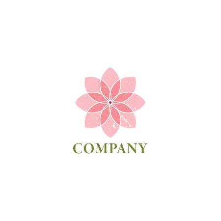 Abstract Pink Lotus Logo applied for company logo design inspiration.のイラスト素材