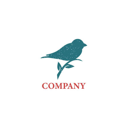 Vintage Orange Bird Logo applied for company logo design inspiration.のイラスト素材