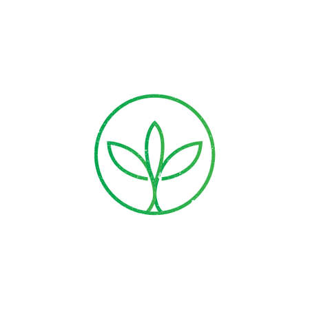 Flower green line logo applied for floral and botanical business logo design inspiration.のイラスト素材