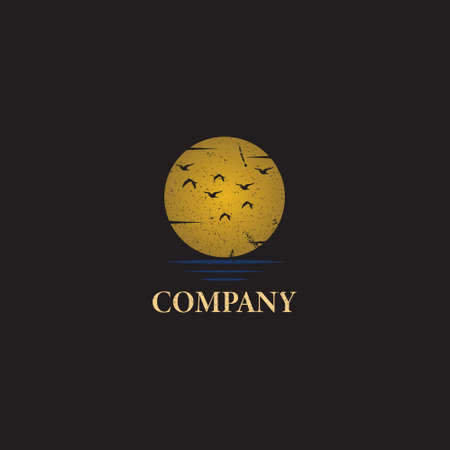 Golden Moon Logo applied for Business and Finance Company Logo.のイラスト素材