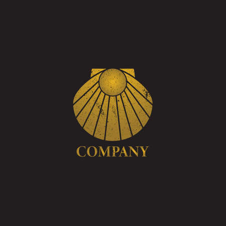 Golden Shell Logo applied for Jewelry Company Logo.のイラスト素材