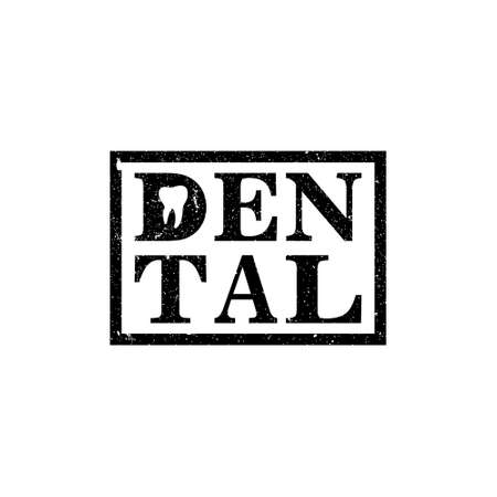 Lettering dental logo applied for dentist and tooth logo design inspiration.のイラスト素材