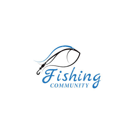 Abstract lettering Fishing Community Logo applied for the fishing community logo.のイラスト素材