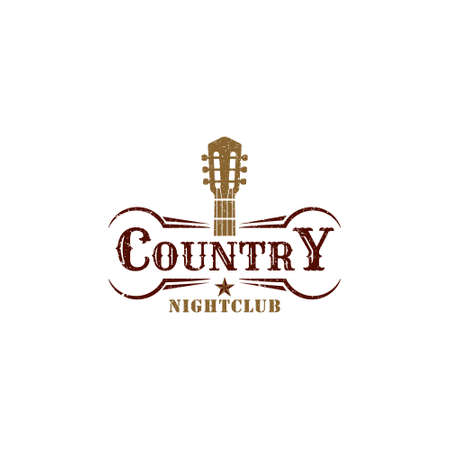 Country Bar logo applied for the western restaurant and bar logo design inspiration.のイラスト素材