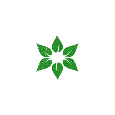 Circle green leaf logo applied for botanical business.のイラスト素材