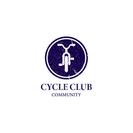 Bicycle logo in rounded emblem applied for cycle club community.のイラスト素材