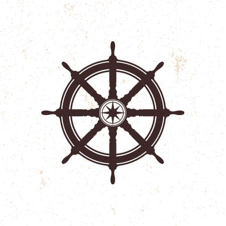 Steering Wheel Captain Boat Ship Yacht Compass Transport logo design inspiration