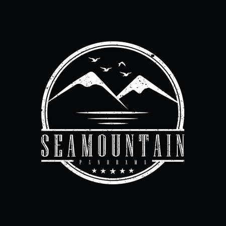 Hawaii Island or Mountain and Sea logo design inspirationのイラスト素材