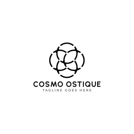 Abstract initial letter CO or OC logo in black color isolated in white background applied for high-end beauty and retail brand logo also suitable for the brands or companiesのイラスト素材