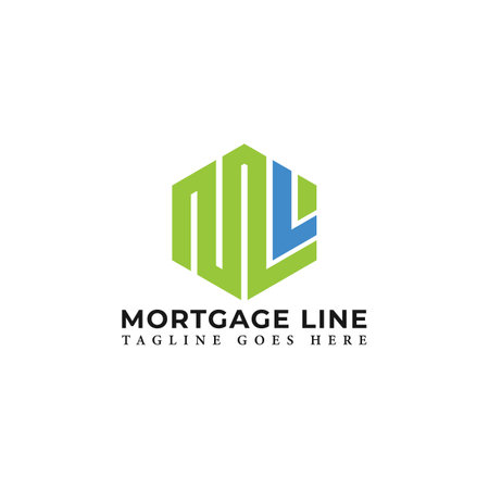 Abstract initial letter ML or LM logo in green-blue color isolated in white background applied for mortgage broking company logo also suitable for the brands or companiesのイラスト素材