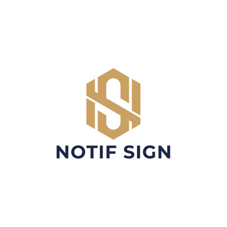 Abstract initial letter NS or SN logo in gold color isolated in white background applied for human resources company logo also suitable for the brands or companiesのイラスト素材