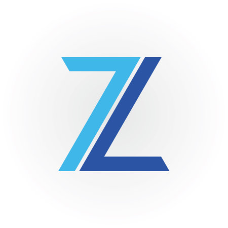 Abstract initial letter TZ or ZT logo in blue color isolated in white background applied for online bank logo also suitable for the brands or companies have initial name ZT or TZ.のイラスト素材