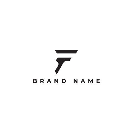 Abstract initial letter FT or TF logo design vector graphic idea creative in black color isolated on a white background applied for social media business logo design inspirationのイラスト素材