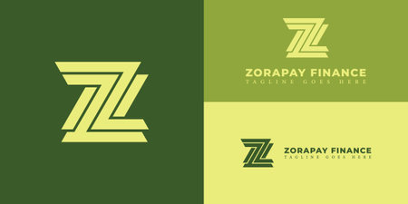 Abstract initial letter ZP or PZ logo in yellow color isolated in multiple backgrounds applied for electronic payment business logo also suitable for the brands or companiesのイラスト素材