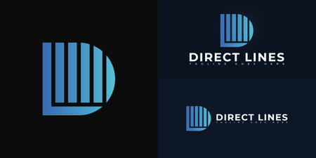 Abstract initial letter DL or LD in blue color isolated on multiple background colors. The logo is suitable for social event management app logo design inspiration templates.のイラスト素材