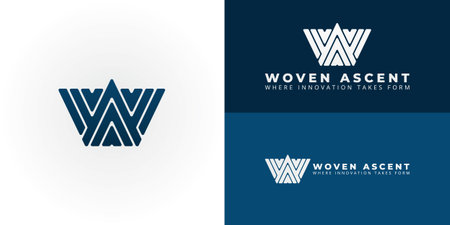 Abstract 'WA' initial , perfect for Technology and Digital Services. Its modern geometric shape represents innovation, data flow, and digital solutions.のイラスト素材