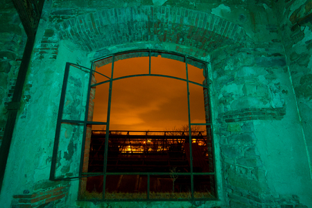 window green light paintingの写真素材
