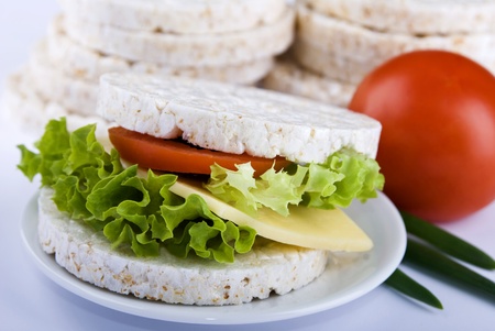 Sandwiches with cheese and tomatoの写真素材