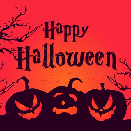 funy pumpkin halloween face characterのイラスト素材