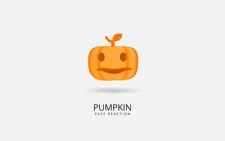 funy pumpkin halloween face characterのイラスト素材