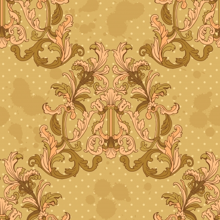 Baroque style floral seamless vector pattern のイラスト素材