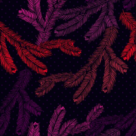 Vector seamless pattern with pine branches のイラスト素材