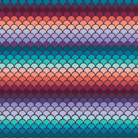 Colorful scales tiles vector seamless pattern.のイラスト素材