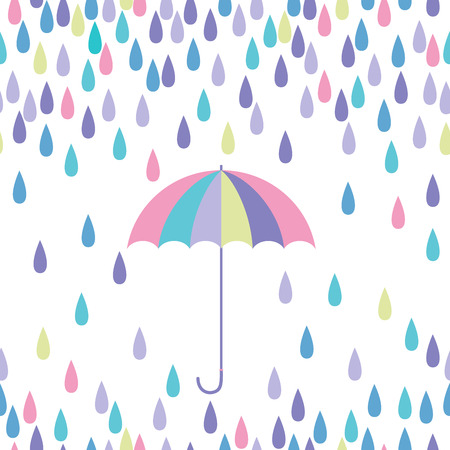 Umbrella and raindrop seamless vector pattern.のイラスト素材