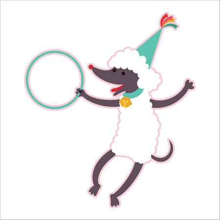 Retro circus animal isolated vector character. Puddle.のイラスト素材