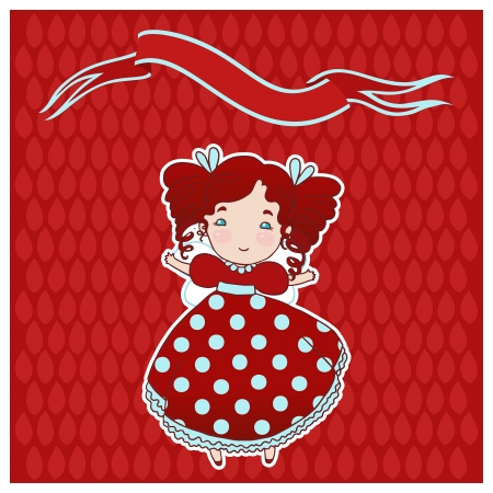 Small cute girl vector illustration.のイラスト素材