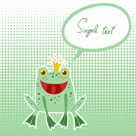 Cute frog vector card.のイラスト素材