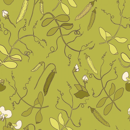 Green peas vector seamless pattern.のイラスト素材