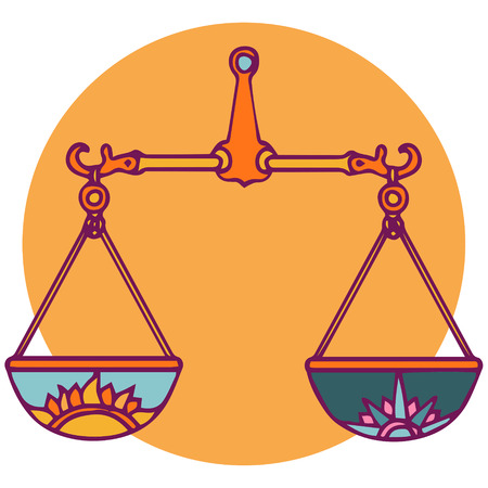 Zodiac sign cartoon vector illustration. Libra.のイラスト素材