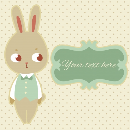 Cute bunny card.のイラスト素材